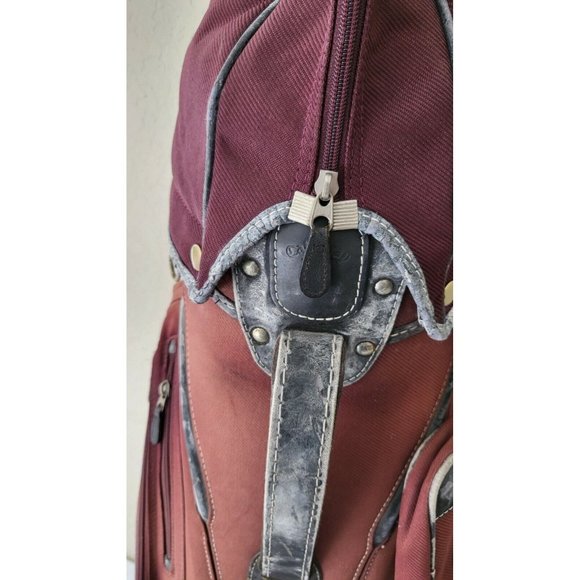 Callaway Burgundy 6-Way Women's Cart Golf Bag w/ Rain Cover Fair Condition - Picture 6 of 10